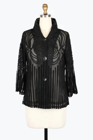 Damee Soutache Jacket Swirl & Stripe black 2459-BLK