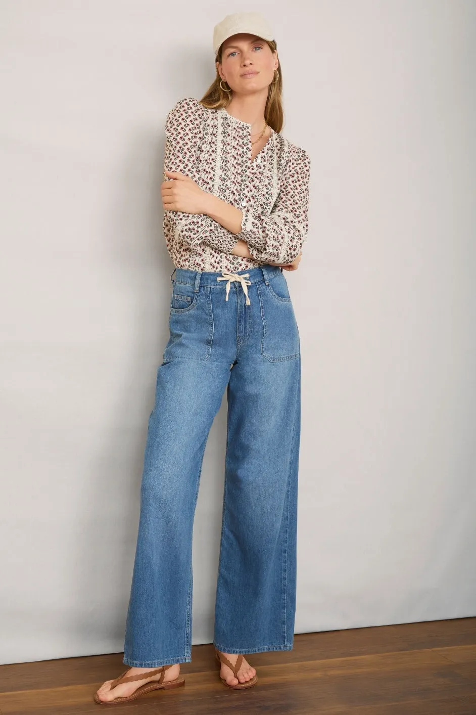 Daphne Printed Blouse - Ivory Woodblock