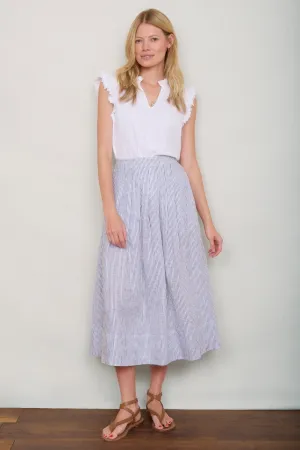 DB X Wyse Linen Skirt - Ivory/Blue Stripe