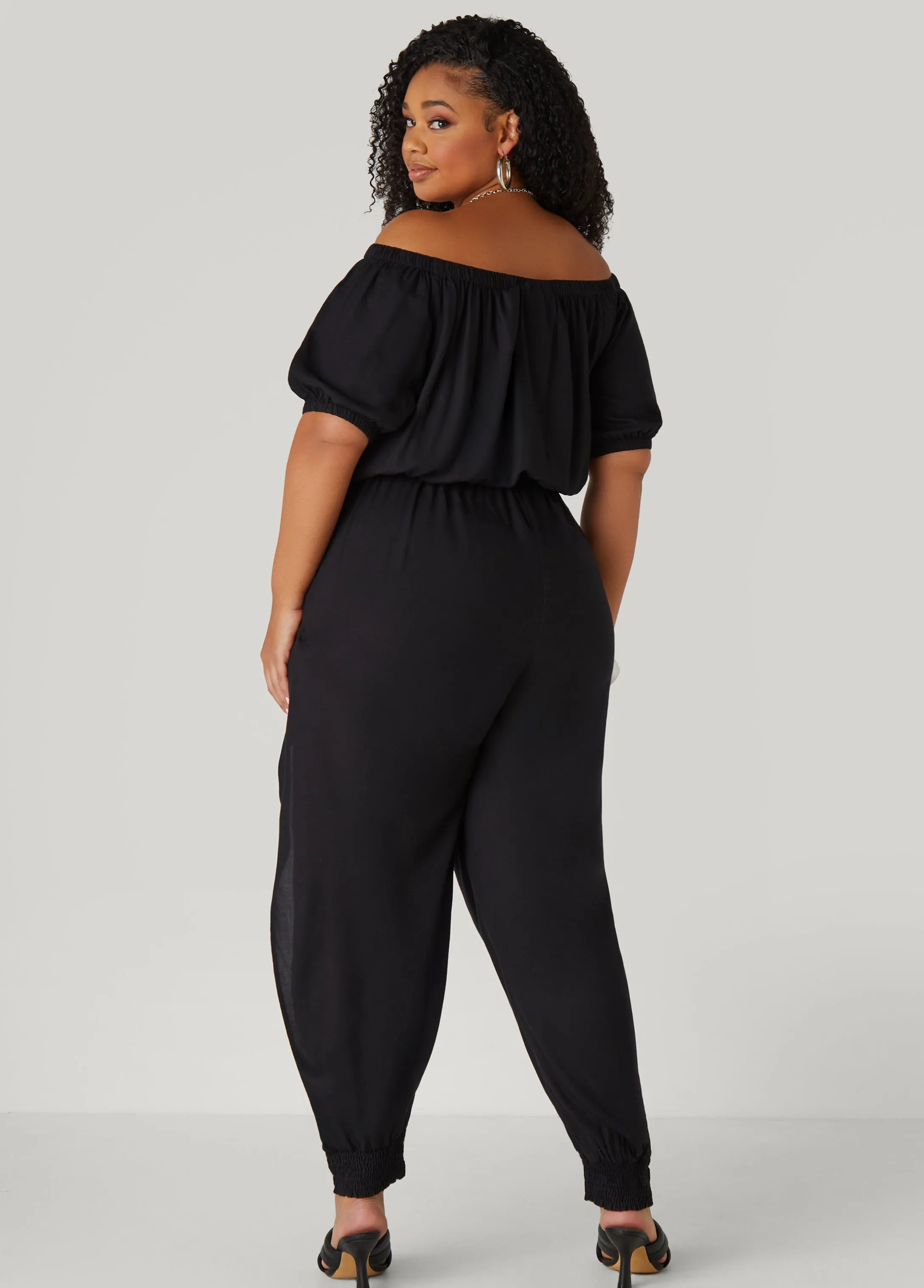Draped Off The Shoulder Jumpsuit