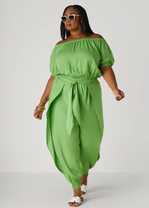Draped Off The Shoulder Jumpsuit