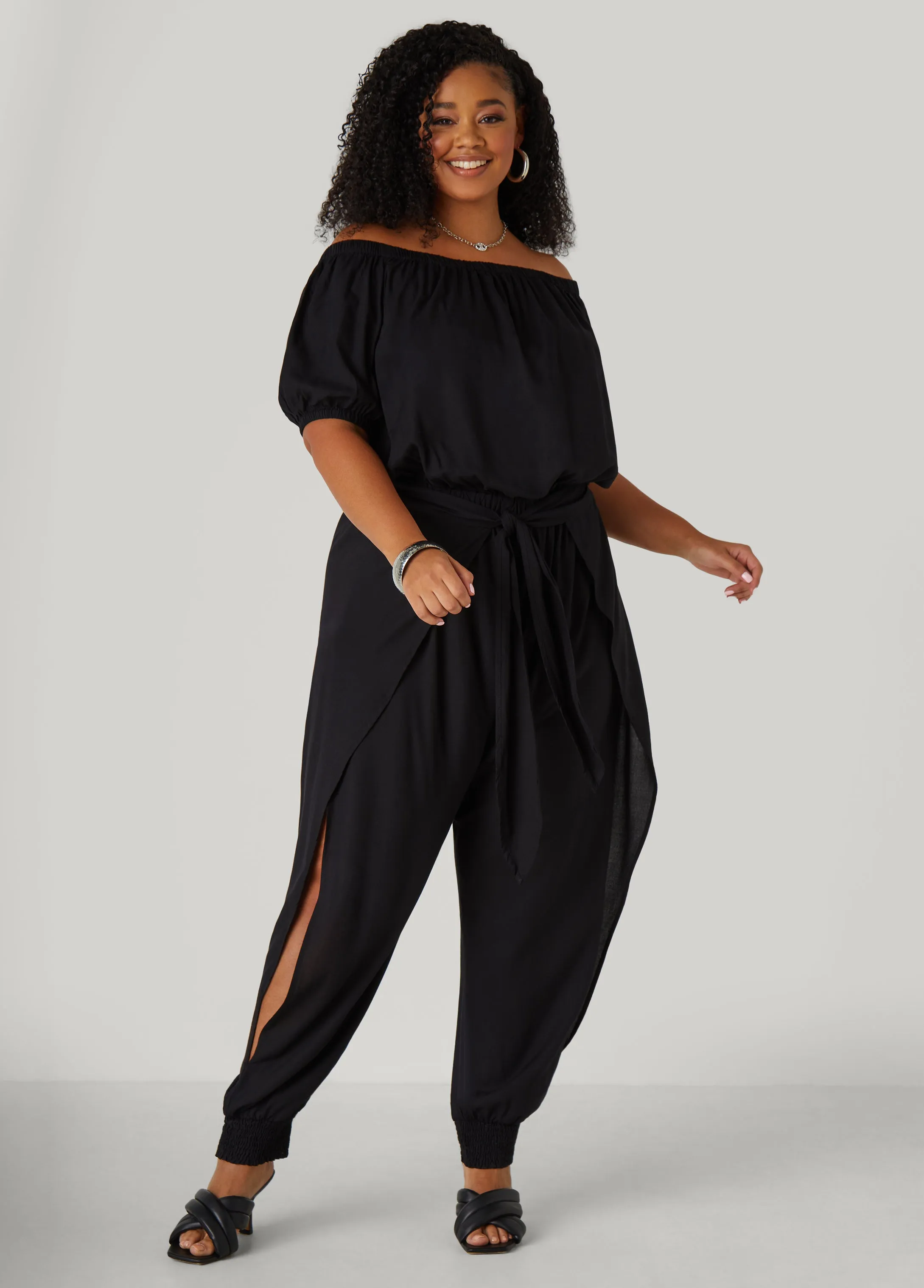 Draped Off The Shoulder Jumpsuit