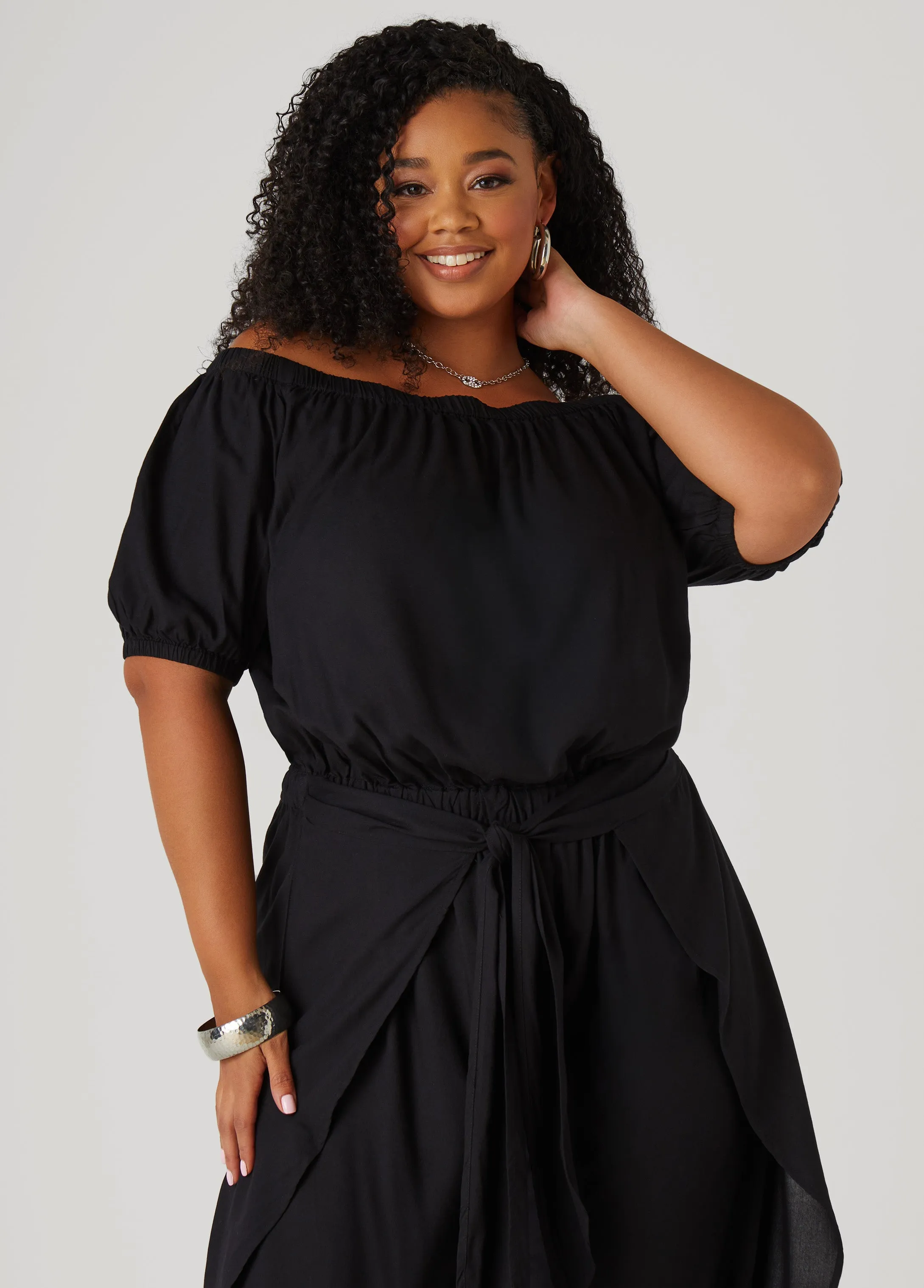 Draped Off The Shoulder Jumpsuit