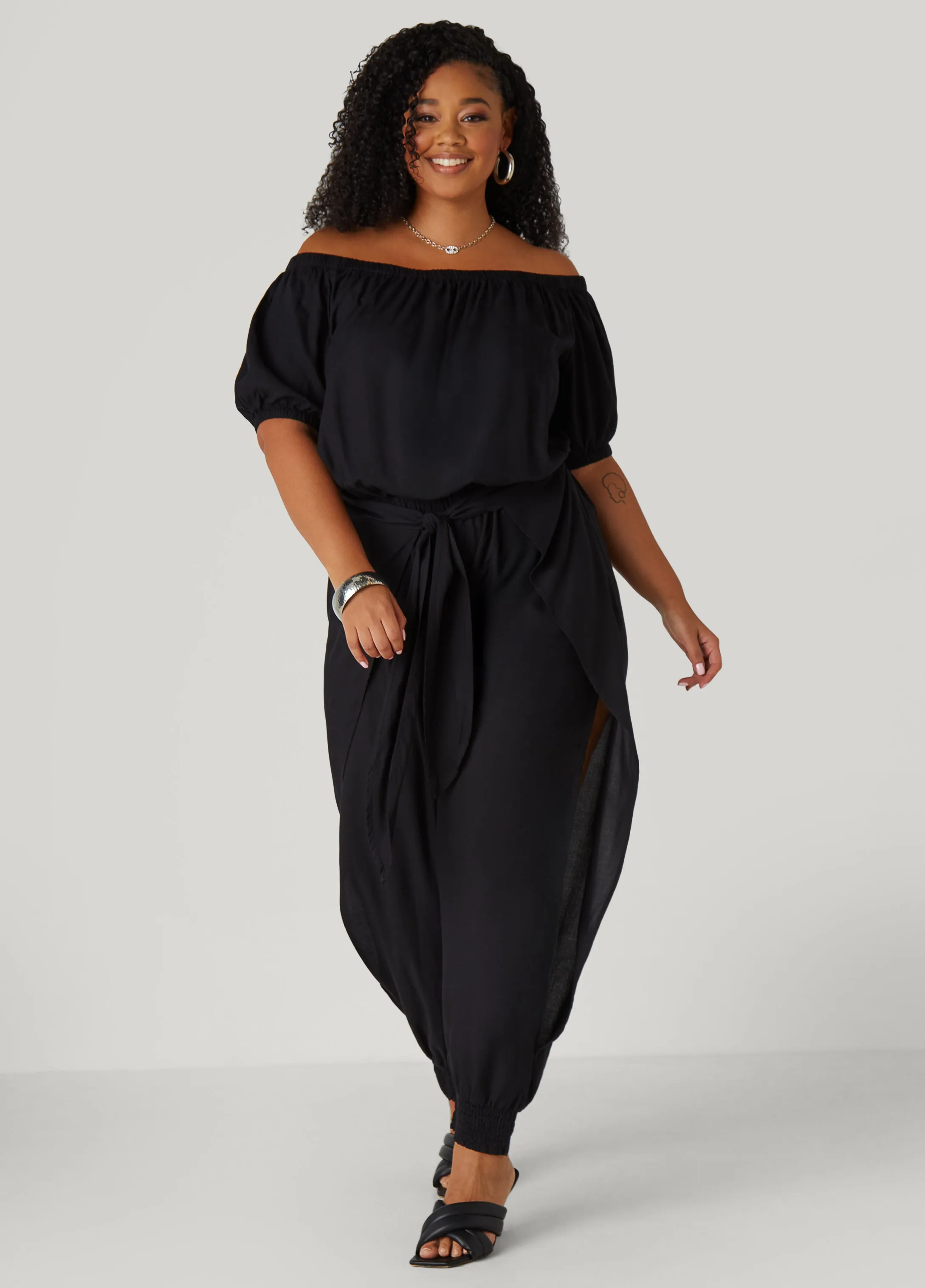 Draped Off The Shoulder Jumpsuit