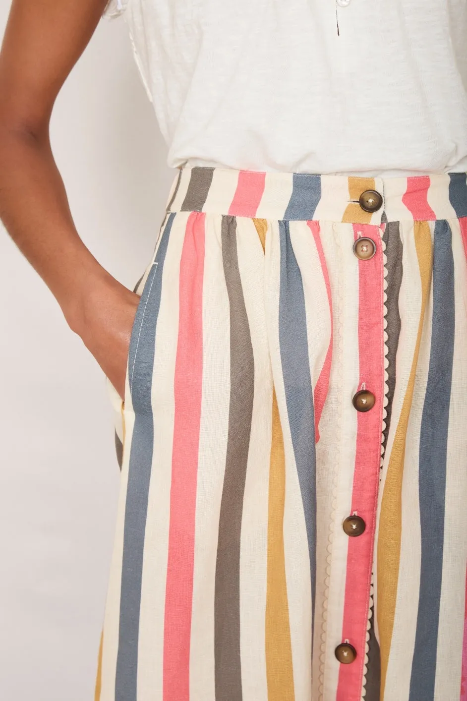 Evangeline Skirt - Multi Stripe