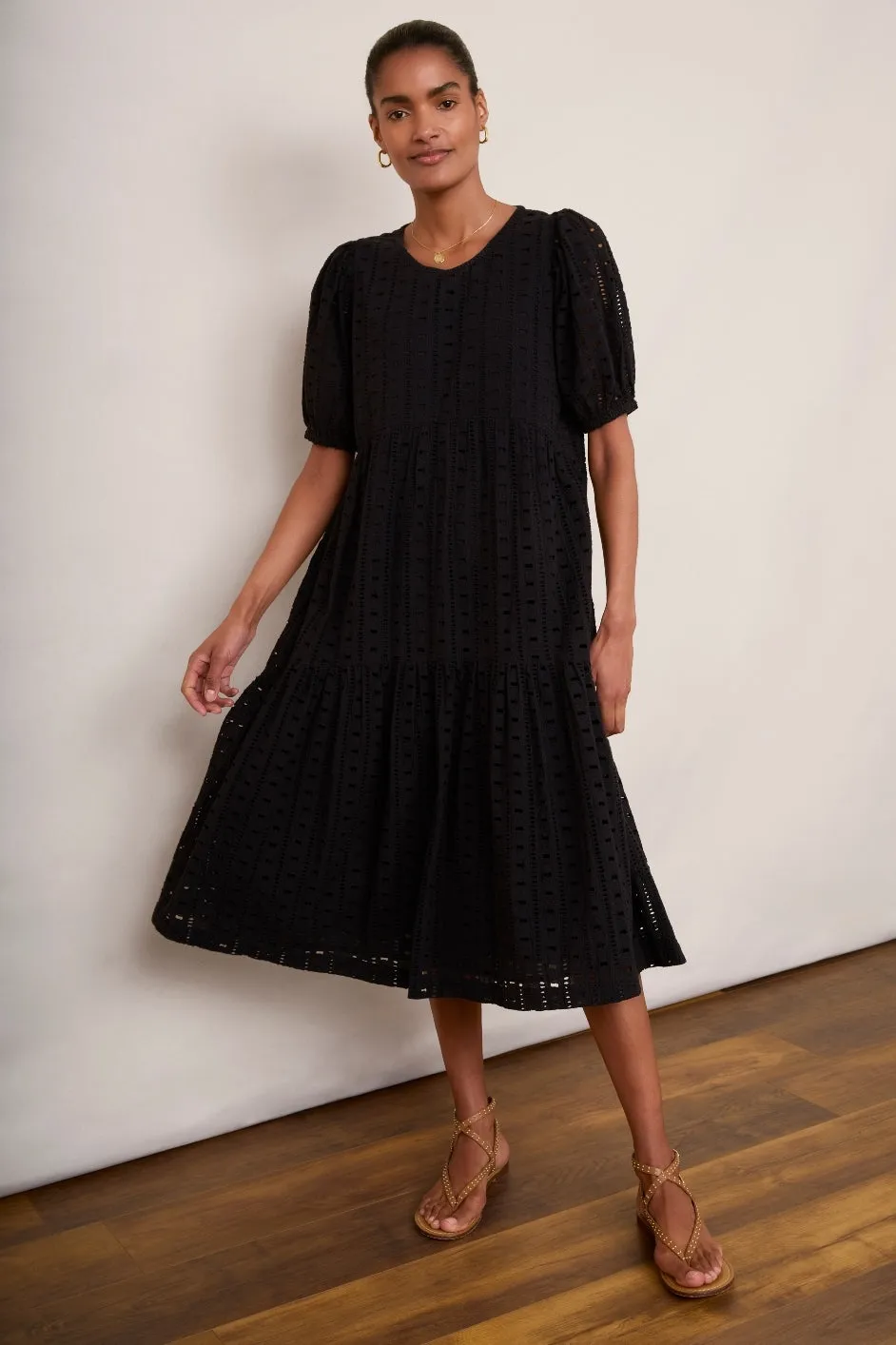 Fleurice Broderie Dress - Black