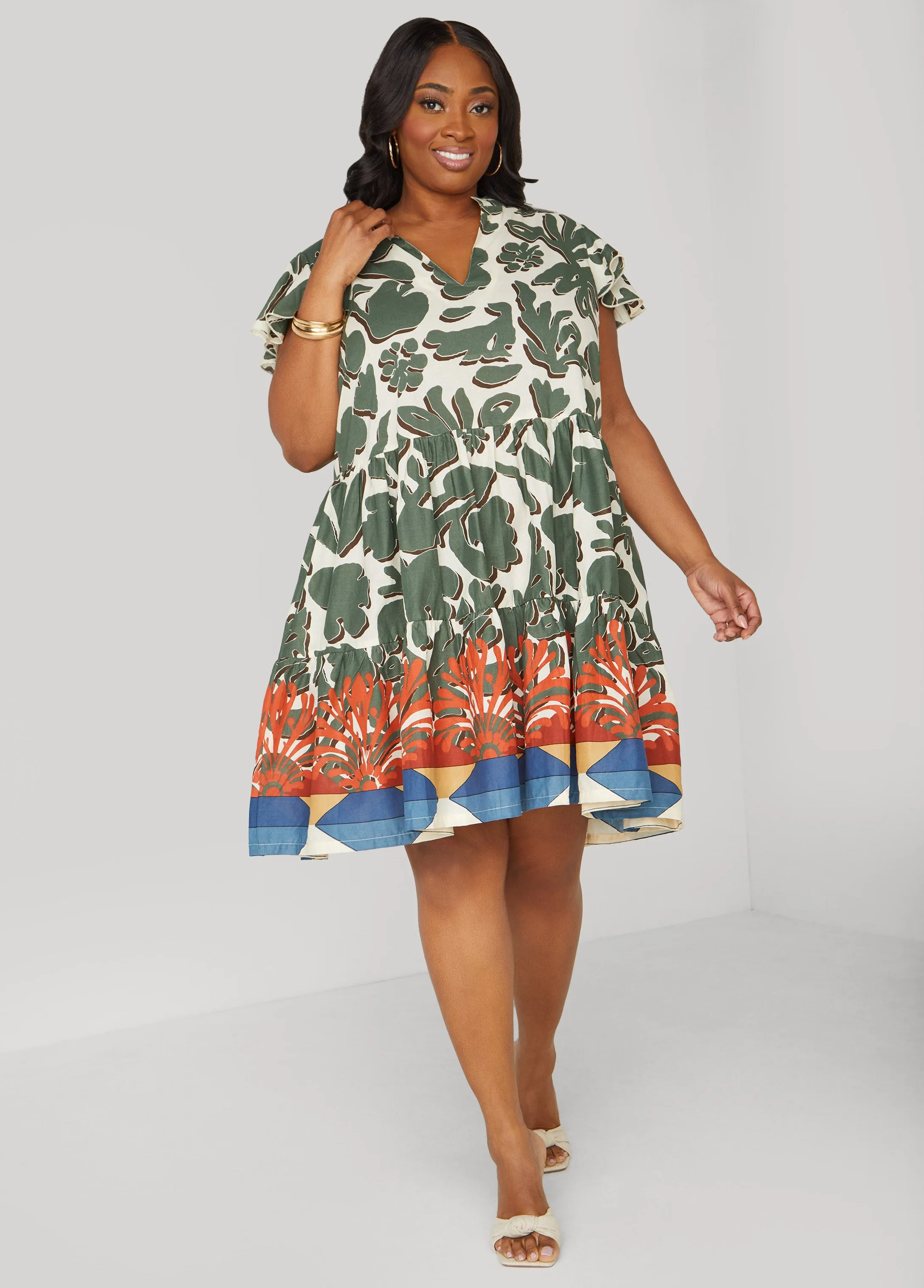Floral Cotton Babydoll Dress