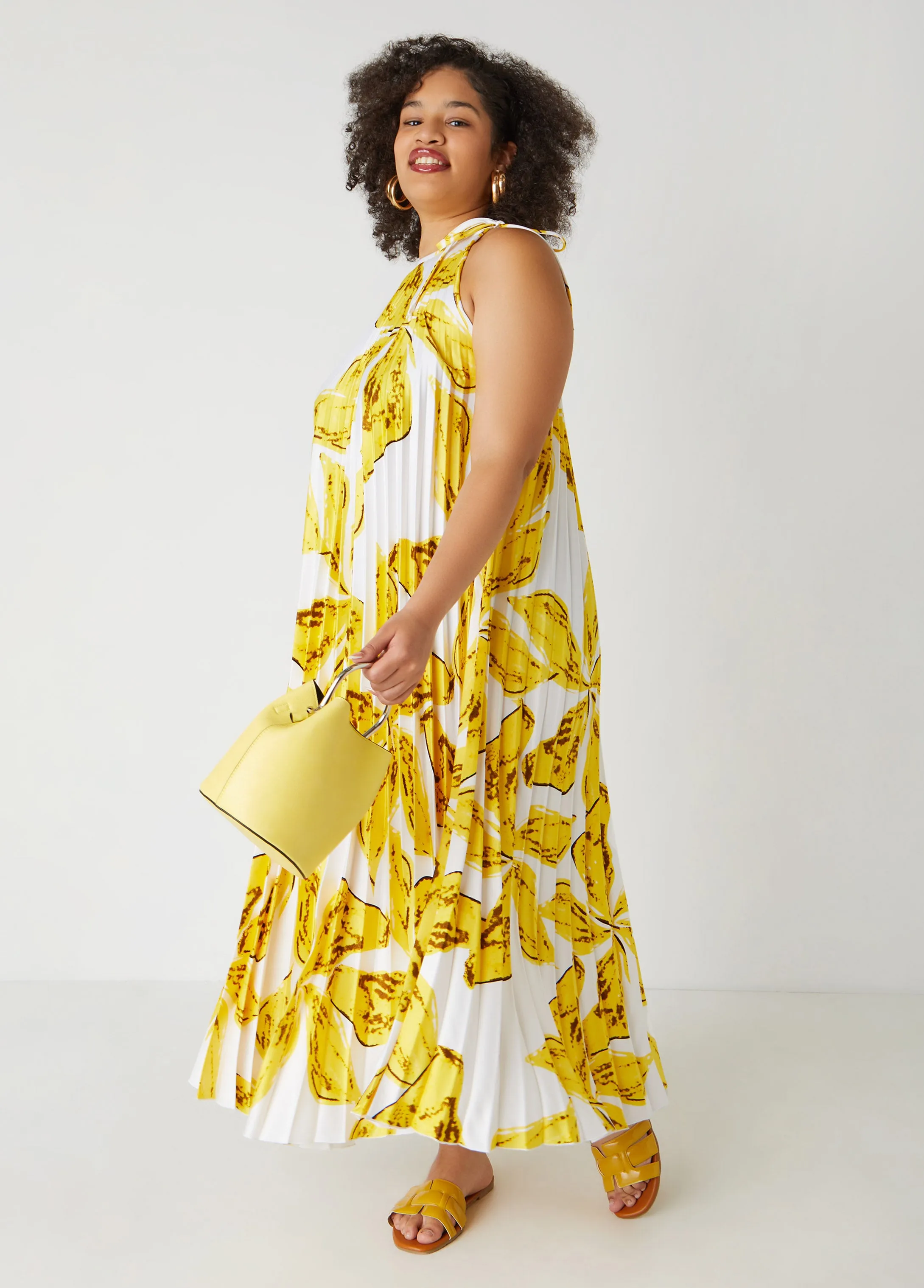 Floral Pleated Maxi Dress
