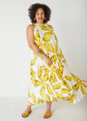 Floral Pleated Maxi Dress