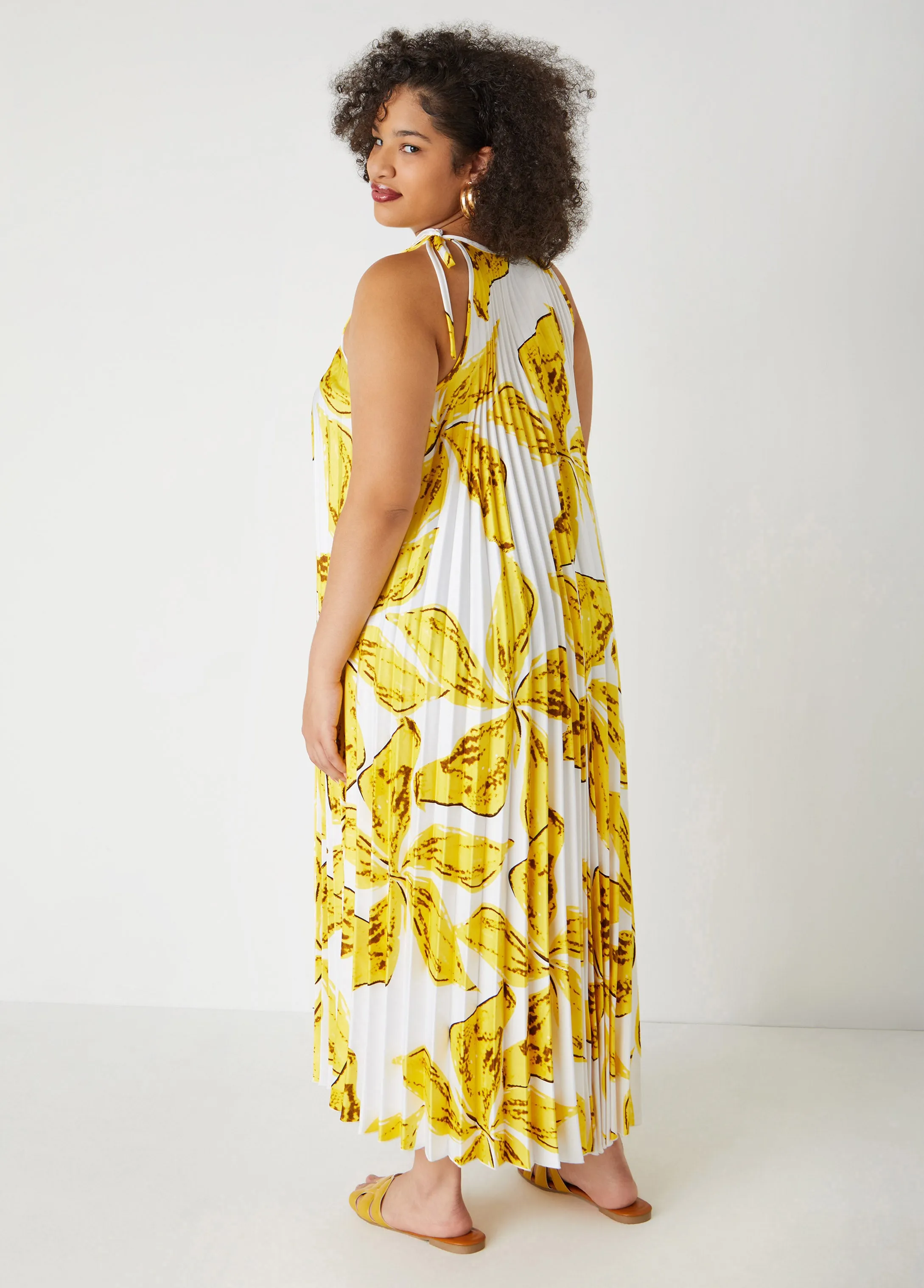 Floral Pleated Maxi Dress