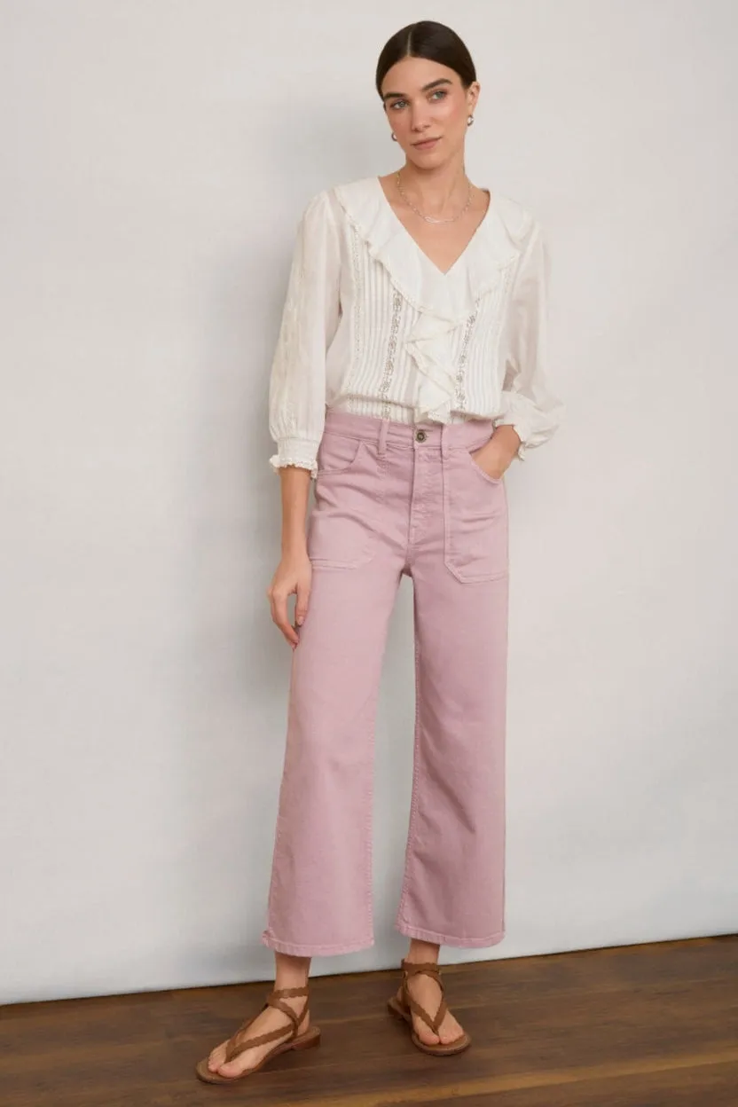 Flossie Carpenter Flare Cropped Jean - Mauve