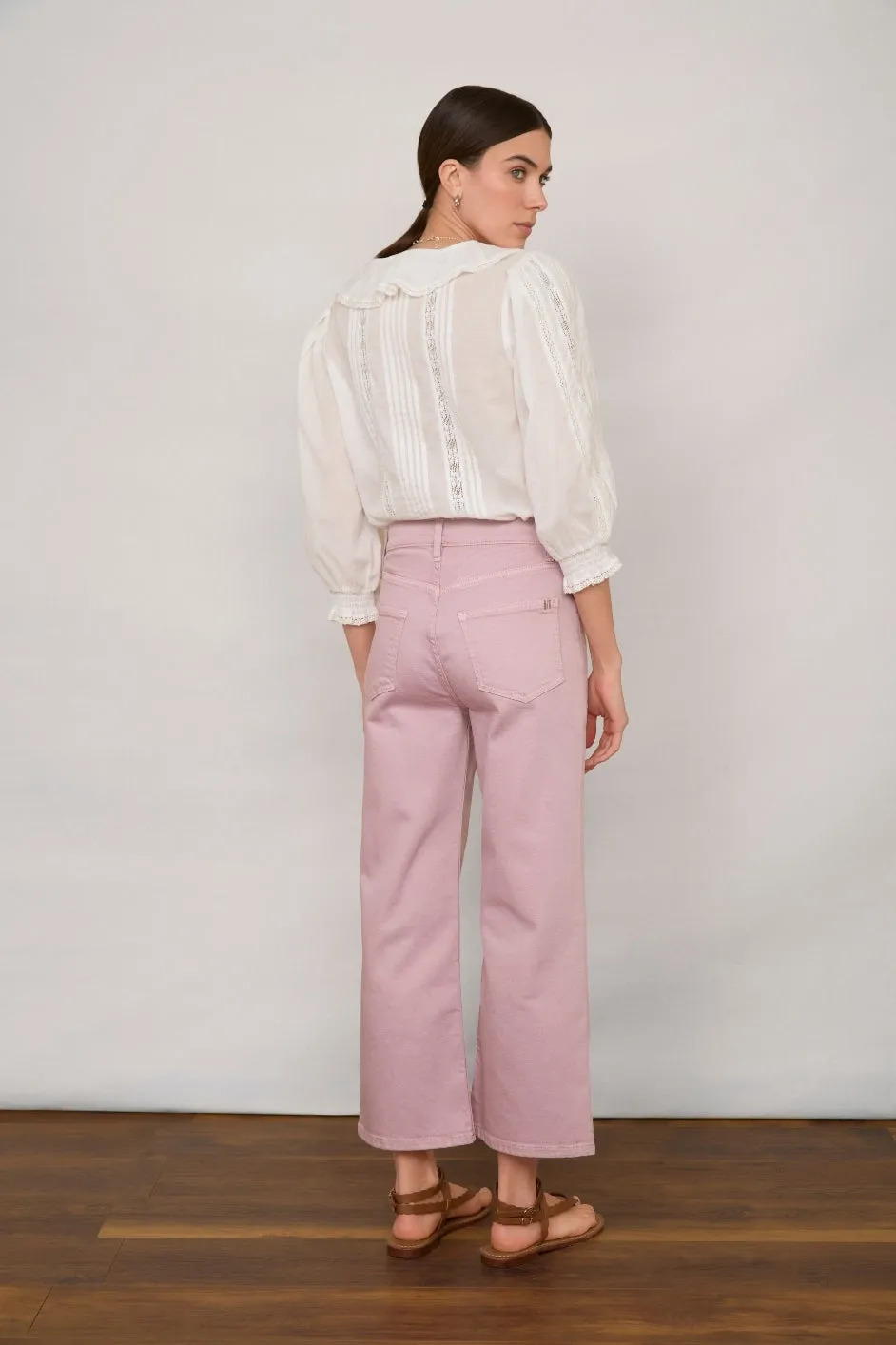 Flossie Carpenter Flare Cropped Jean - Mauve