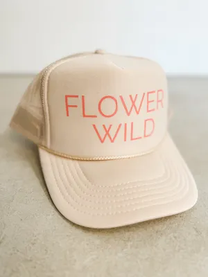 Flower Wild Trucker Hat ((khaki   peach))