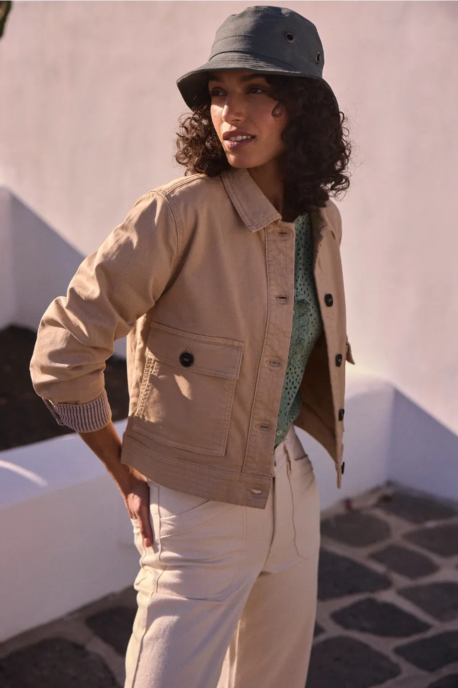 Frankie Blouse - Sage Green Broderie