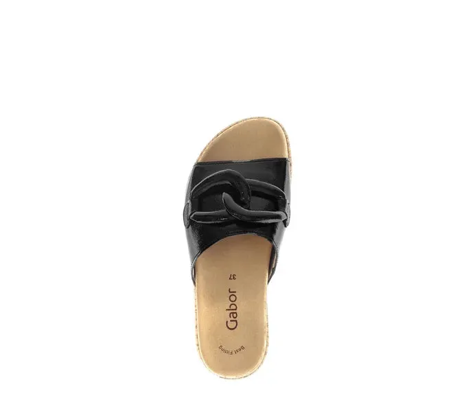 Gabor Black Patent Slider
