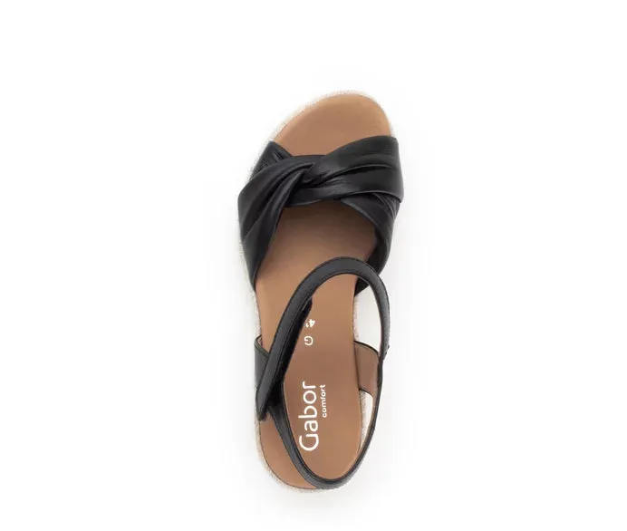 Gabor Comfort Espadrille Wedge Sandal - Wide Fit