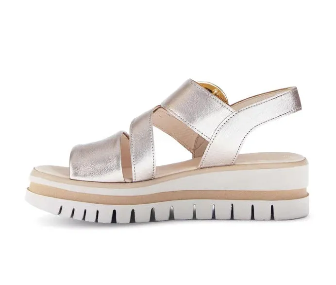 Gabor Gold Strap Sandal with Buckle