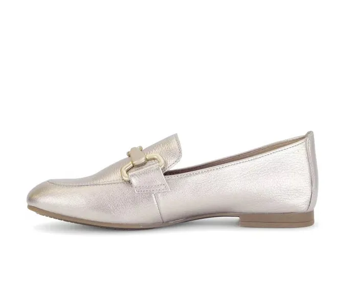 Gabor Metallic Gold Leather Loafer