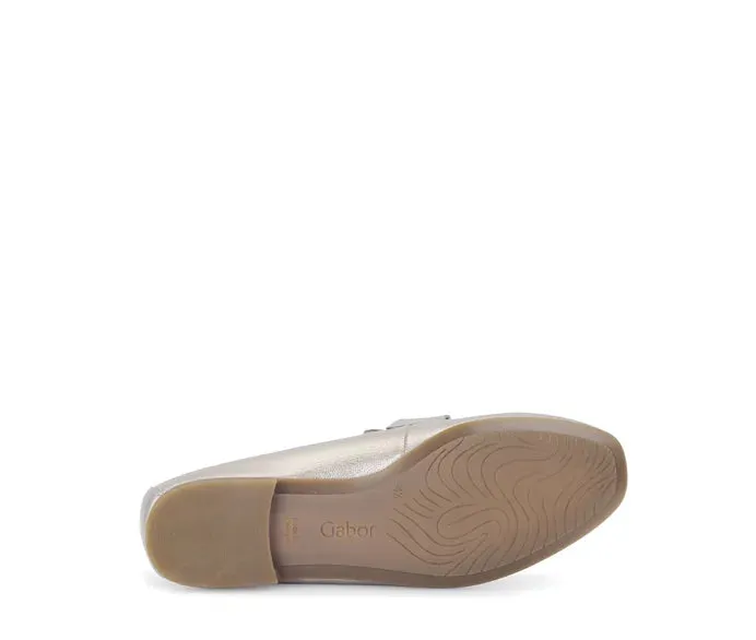 Gabor Metallic Gold Leather Loafer