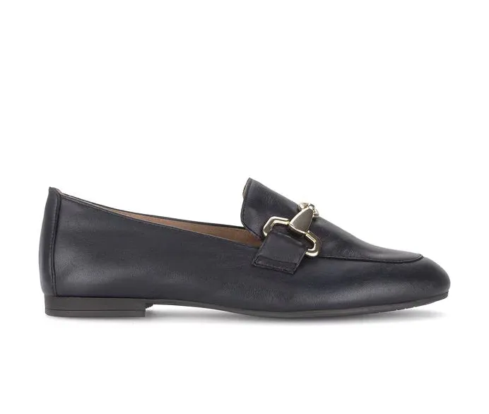 Gabor Smooth Leather Navy Loafer