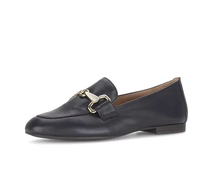 Gabor Smooth Leather Navy Loafer