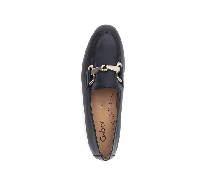 Gabor Smooth Leather Navy Loafer