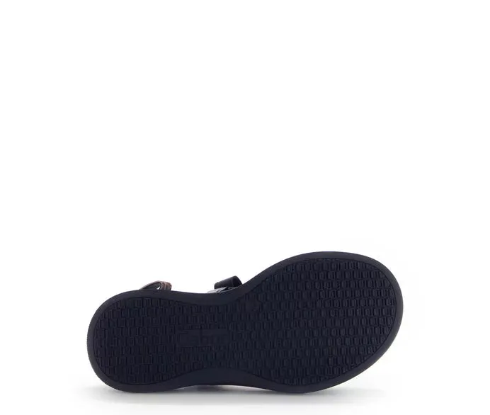 Gabor Strappy Black Sandal with Animal Print