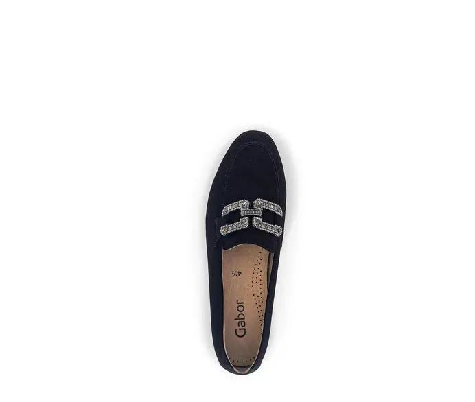 Gabor Suede Black Loafer