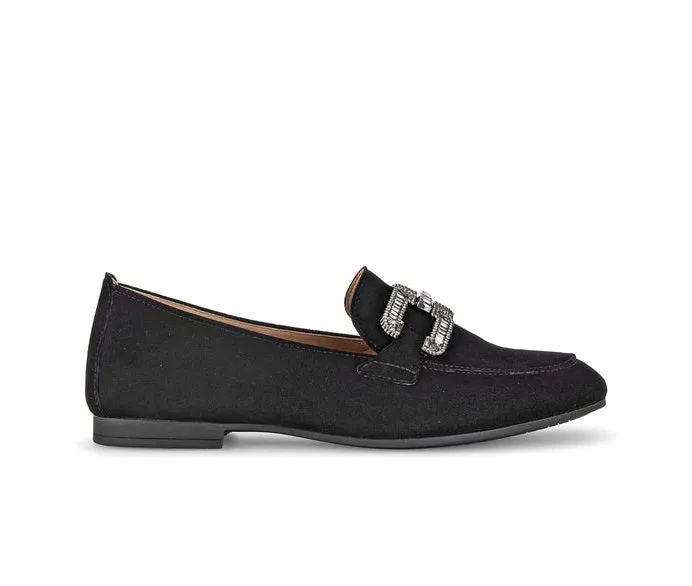 Gabor Suede Black Loafer
