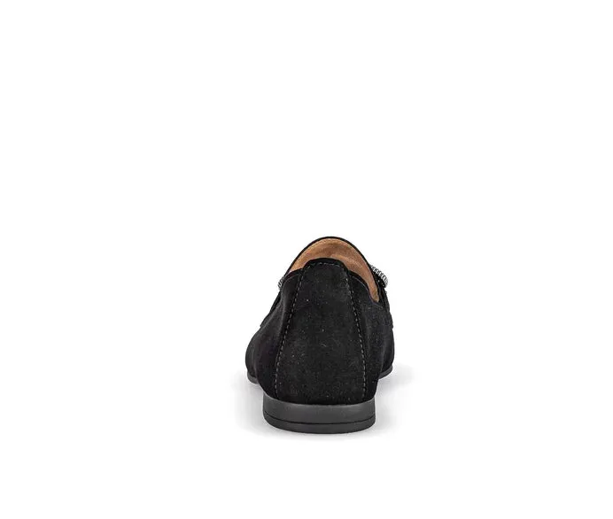Gabor Suede Black Loafer