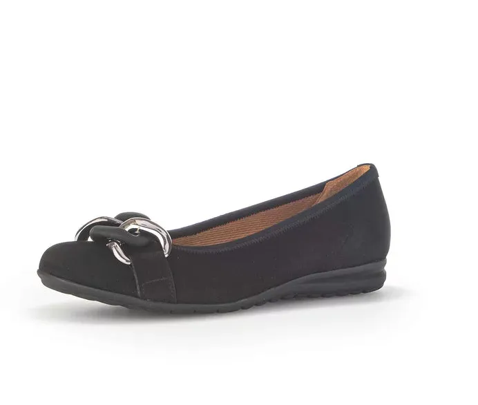 Gabor Suede Black Sporty Ballerina