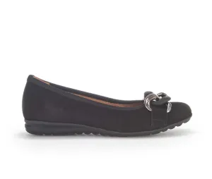 Gabor Suede Black Sporty Ballerina