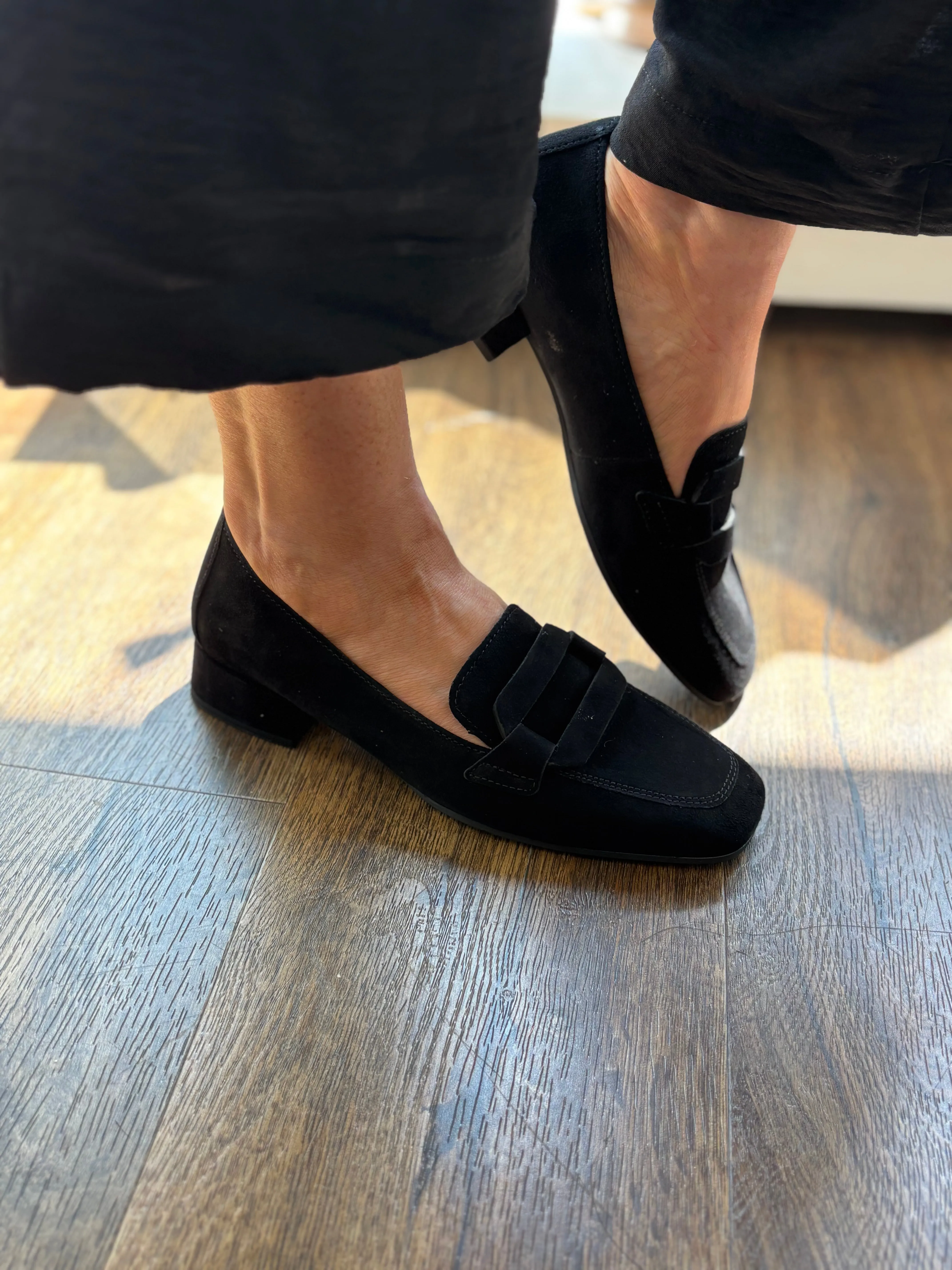 Gabor Suede Loafer with Buckle