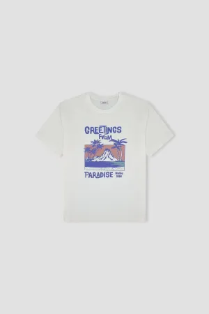 Graphic T-Shirt For Men - Ecru