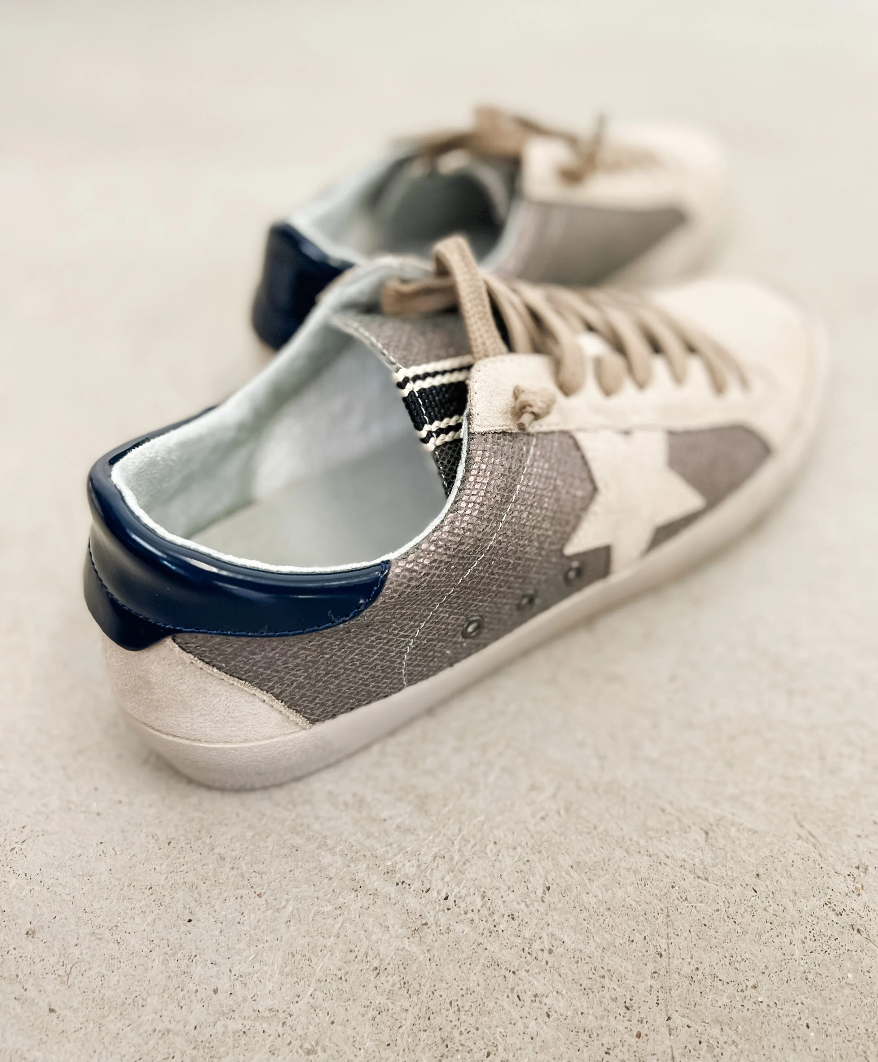 Grey   Navy Star Sneaker