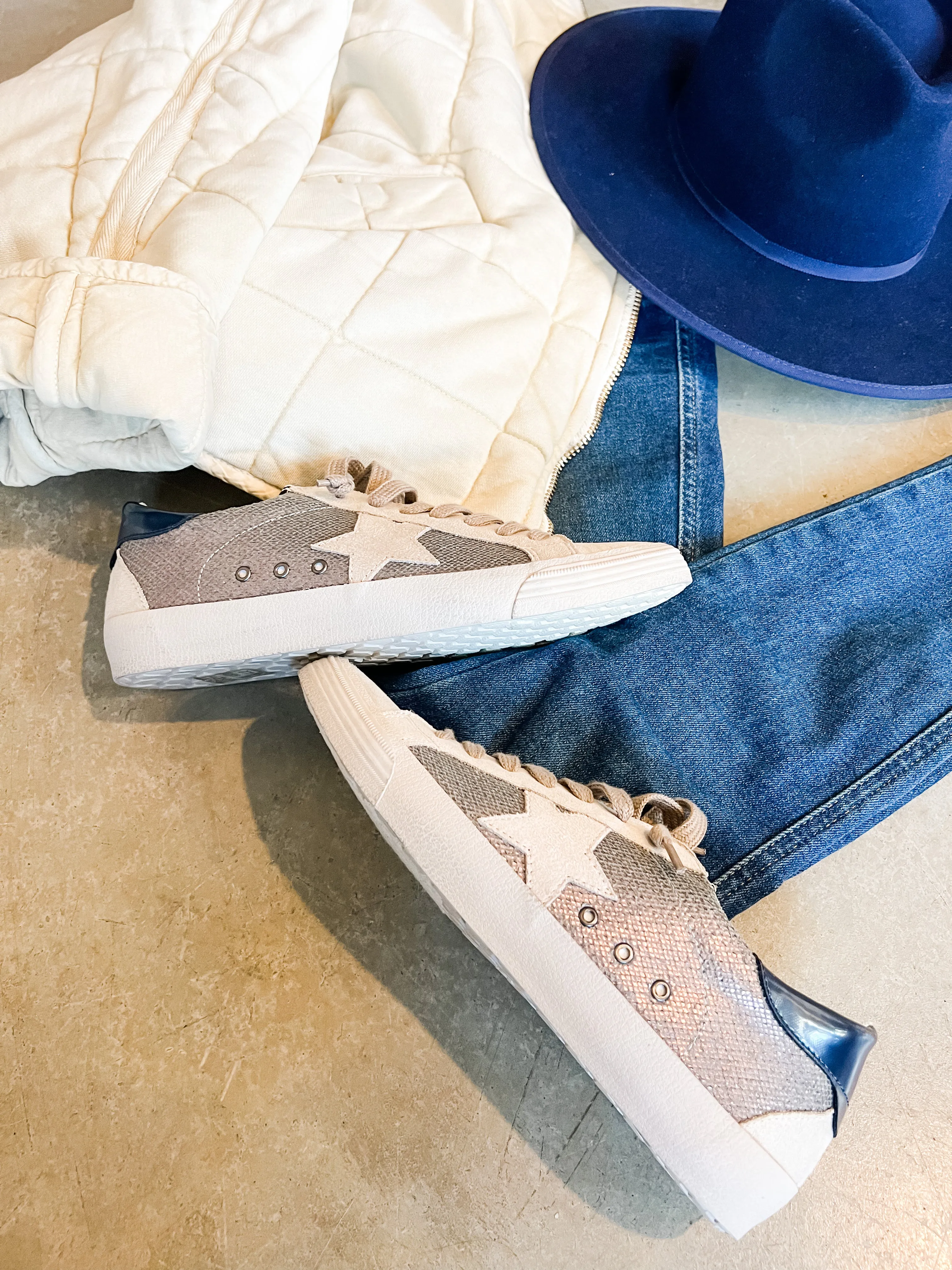 Grey   Navy Star Sneaker