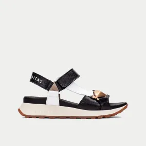 Hispanitas Black/White Sporty Sandals