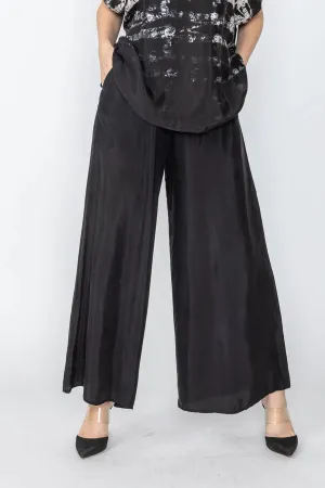 IC Collection Black Wide Leg Elastic Waist Pant Style 4453P