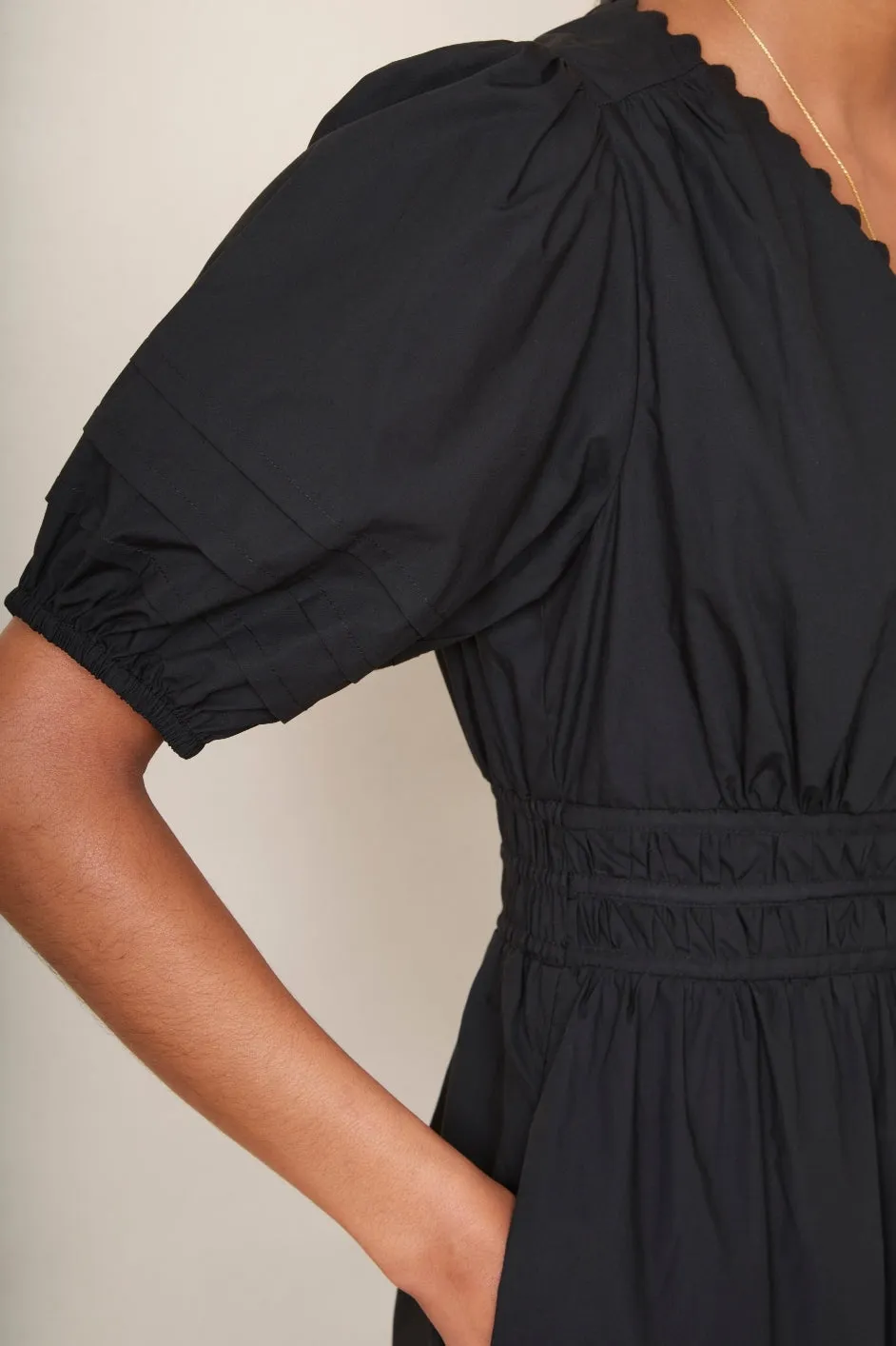 Iris Poplin Dress - Black
