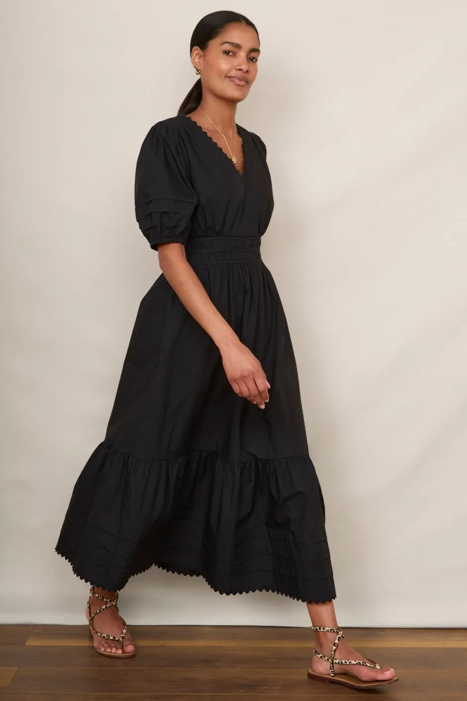 Iris Poplin Dress - Black