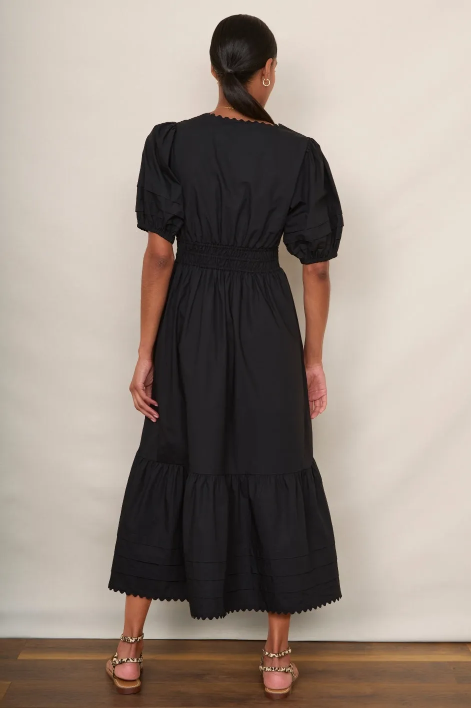 Iris Poplin Dress - Black