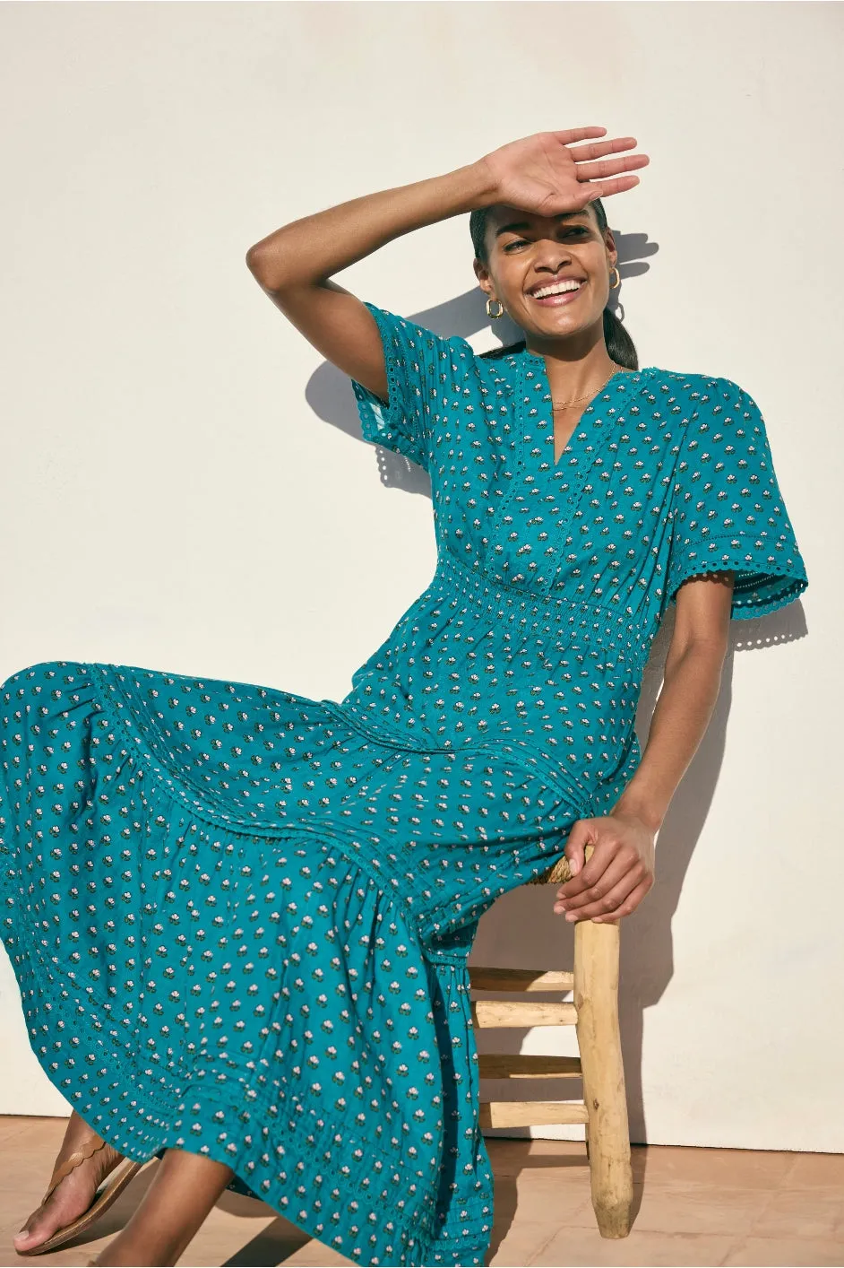 Jocelyn Dress - Petal Woodblock