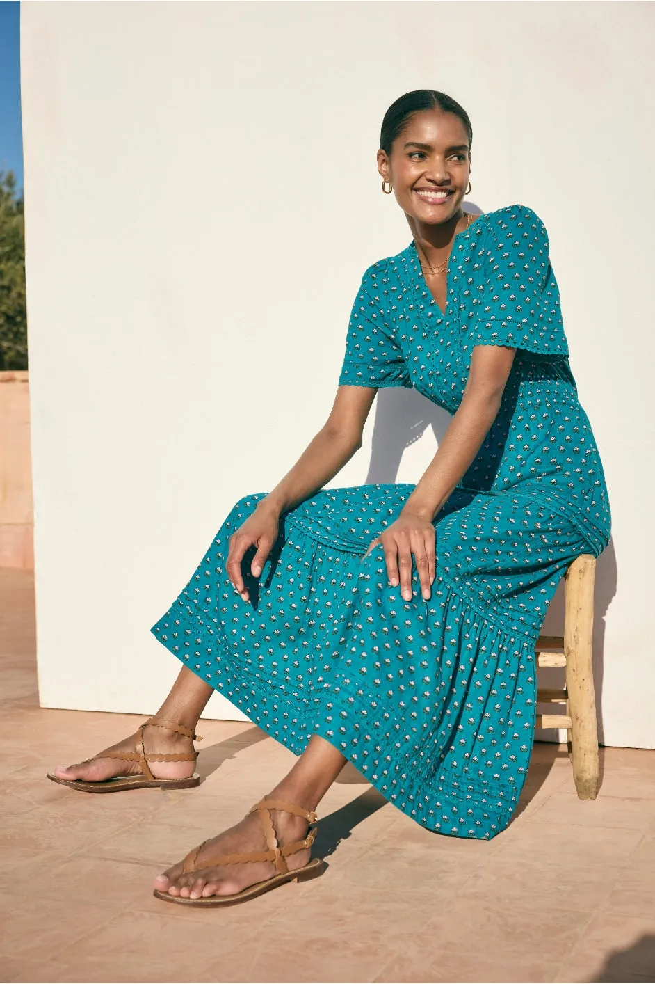 Jocelyn Dress - Petal Woodblock