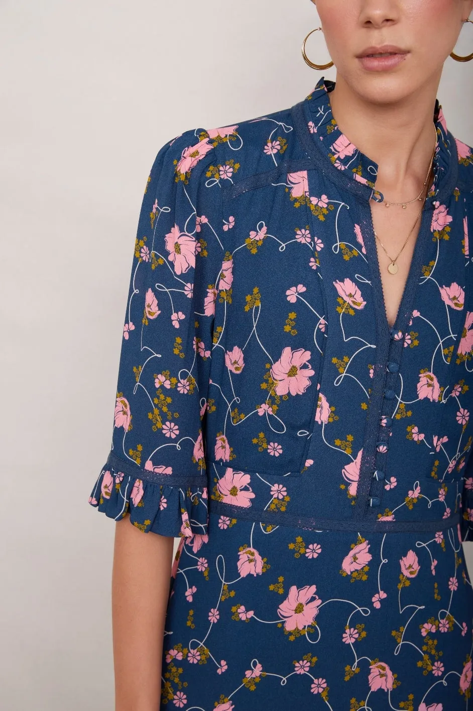 Jodi Dress - Navy Floral
