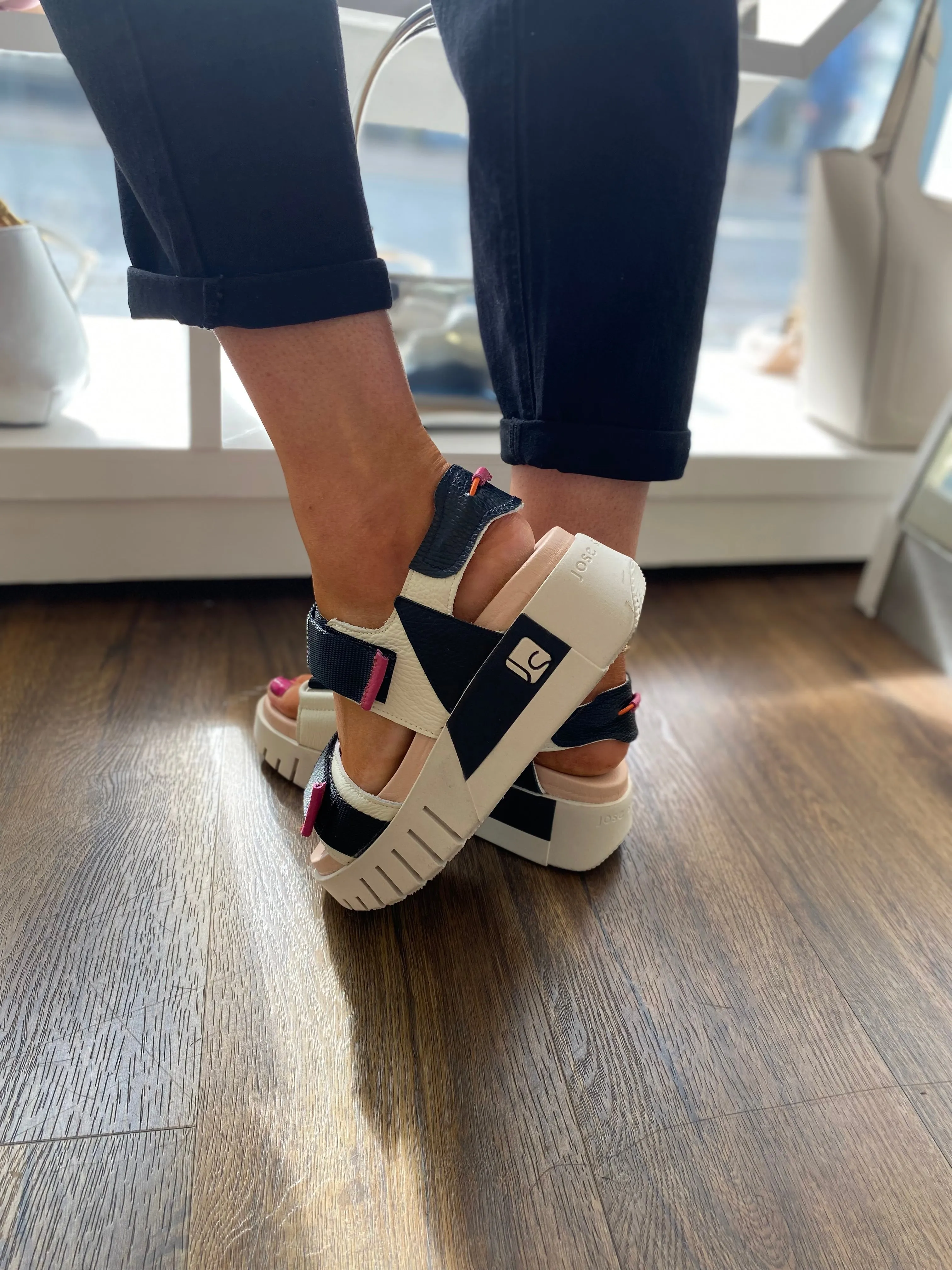Jose Saenz Platform Black Sandal
