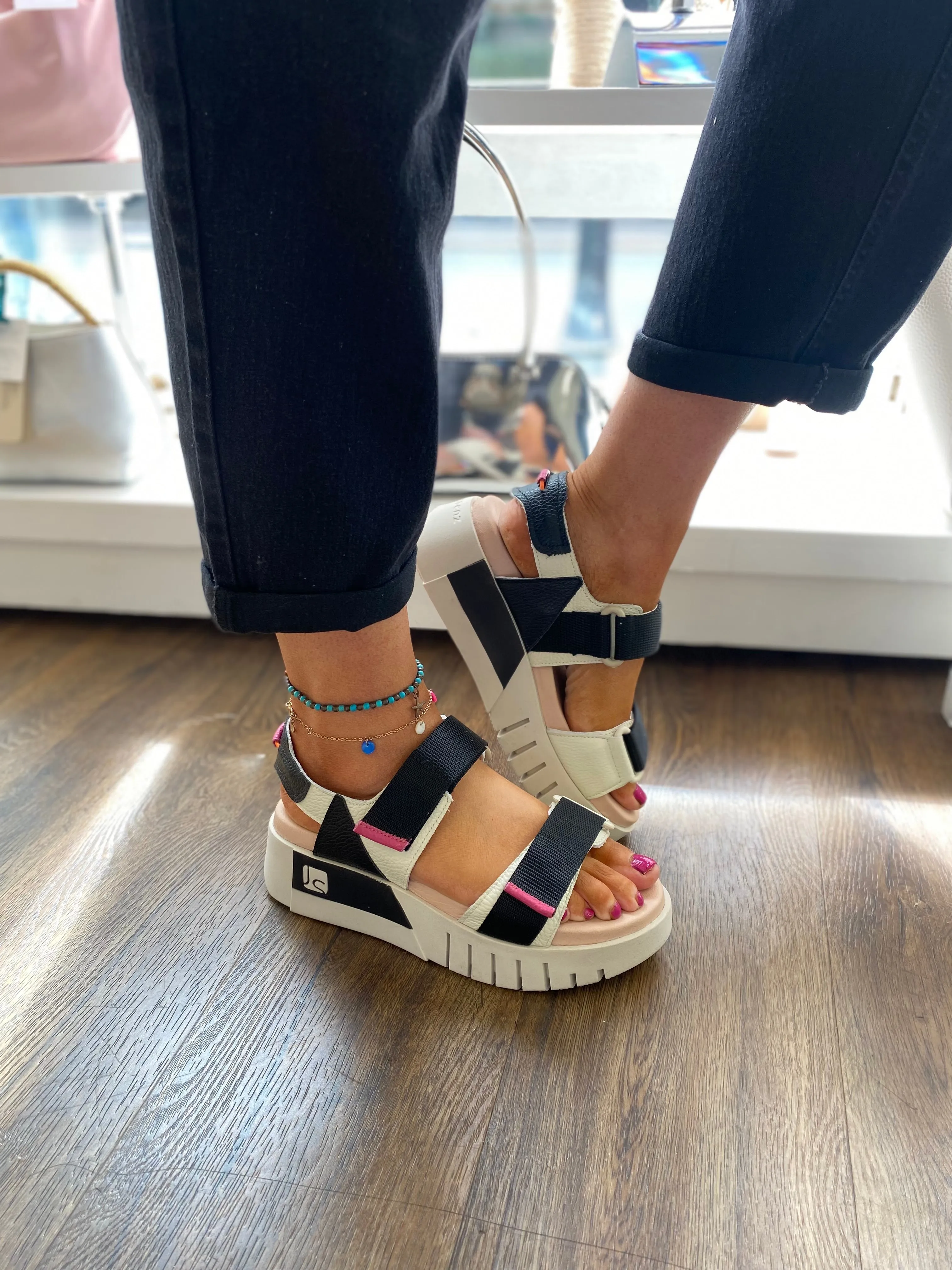 Jose Saenz Platform Black Sandal