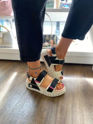 Jose Saenz Platform Black Sandal