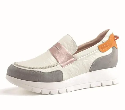 Jose Saenz Slip On Grey Platform Shoe