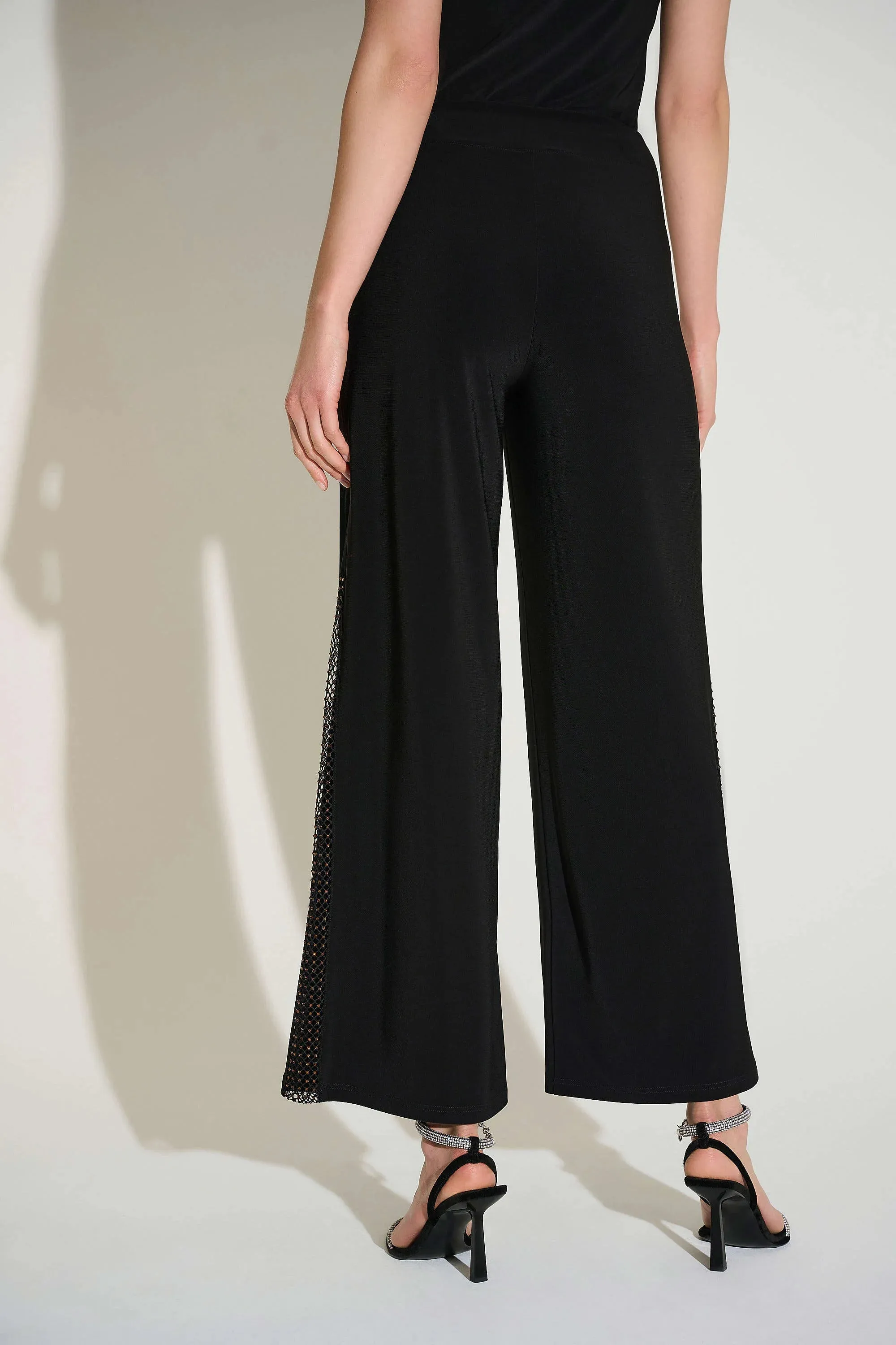 Joseph Ribkoff  Signature Silky Knit Wide Leg Pants with Rhinestone Detail 253729