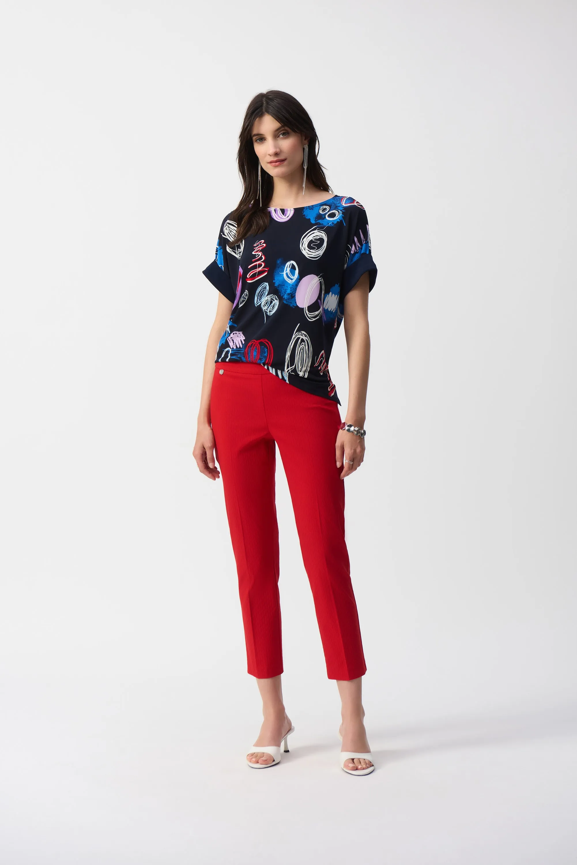 Joseph Ribkoff | Textured Jacquard Crop Pull-On Pants 251256 - S25